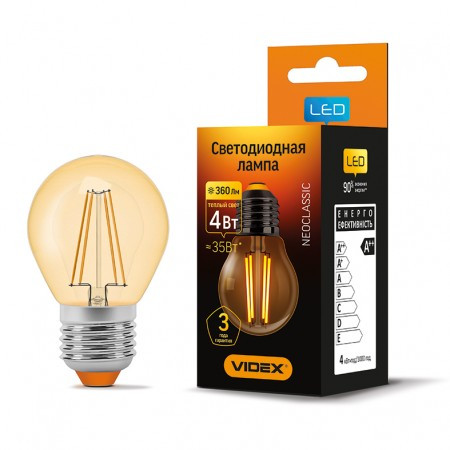 LED лампа VIDEX G45FA 4W E27 2200K 220V