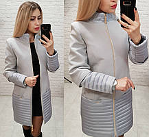 Пальто арт. 137 сірих перлів