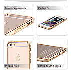 Бампер для Iphone 6, 6S Металевий Gold