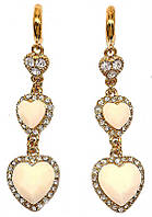 Сережки-гвоздики Neoglory. Позолота з лимонним відтінком. Камені: циркон. Довжина: 6 см. Ширина: 15 мм.