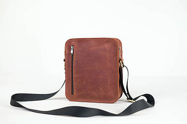 Чоловіча сумка Кріс з натуральної шкіри колір Коньяк