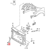 Кронштейн крепления радиатора Volkswagen Touran 2010- ,Caddy III 2004- 1t0805567a