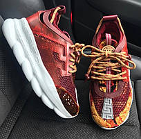 Жіночі кросівки Versace Chain Reaction 2 Burgundy Red