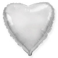 Фольгированный воздушный шар-сердце 4" (10см), Серебро, FlexMetal (Іспанія)