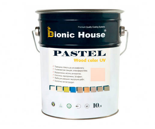 Фарба для дерева PASTEL Wood Color Bionic-House 10 л Зефір Р205, фото 2