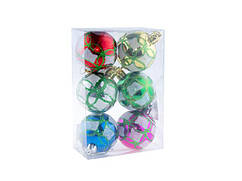Шарік (4,5см) №17HX1065-5 Іграшка новорічна  (6шт. ) квадрат./уп (арт.7886) ш.к. 2000039937042