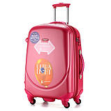 Ударостійка середня валіза Ambassador Classic A8503 Малинова, фото 4