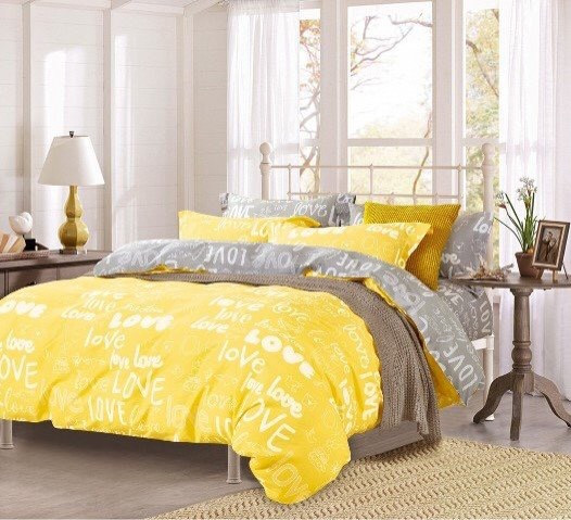 Тканина бязьGold -Лове сонячне  з сірим компанія