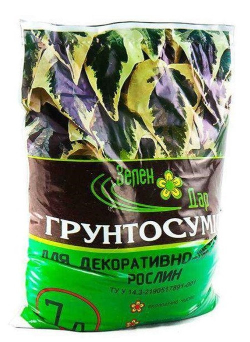 Субстрат Зелений дар для декоративно-листяних рослин 7 л, Кісон, Україна