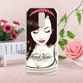 Бампер силіконовий чохол для Samsung a6 plus 2018 galaxy a605f з малюнком дівчина з тату