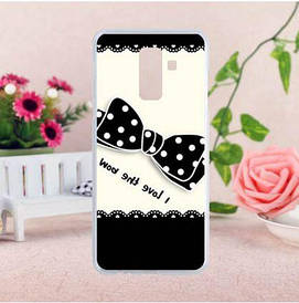 Бампер силіконовий чохол для Samsung a6 plus 2018 galaxy a605f з малюнком чорний бантик