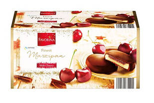 Марципан у шоколаді Favorina Finest Marzipan With Cherry з черешневим джемом, 300 г.