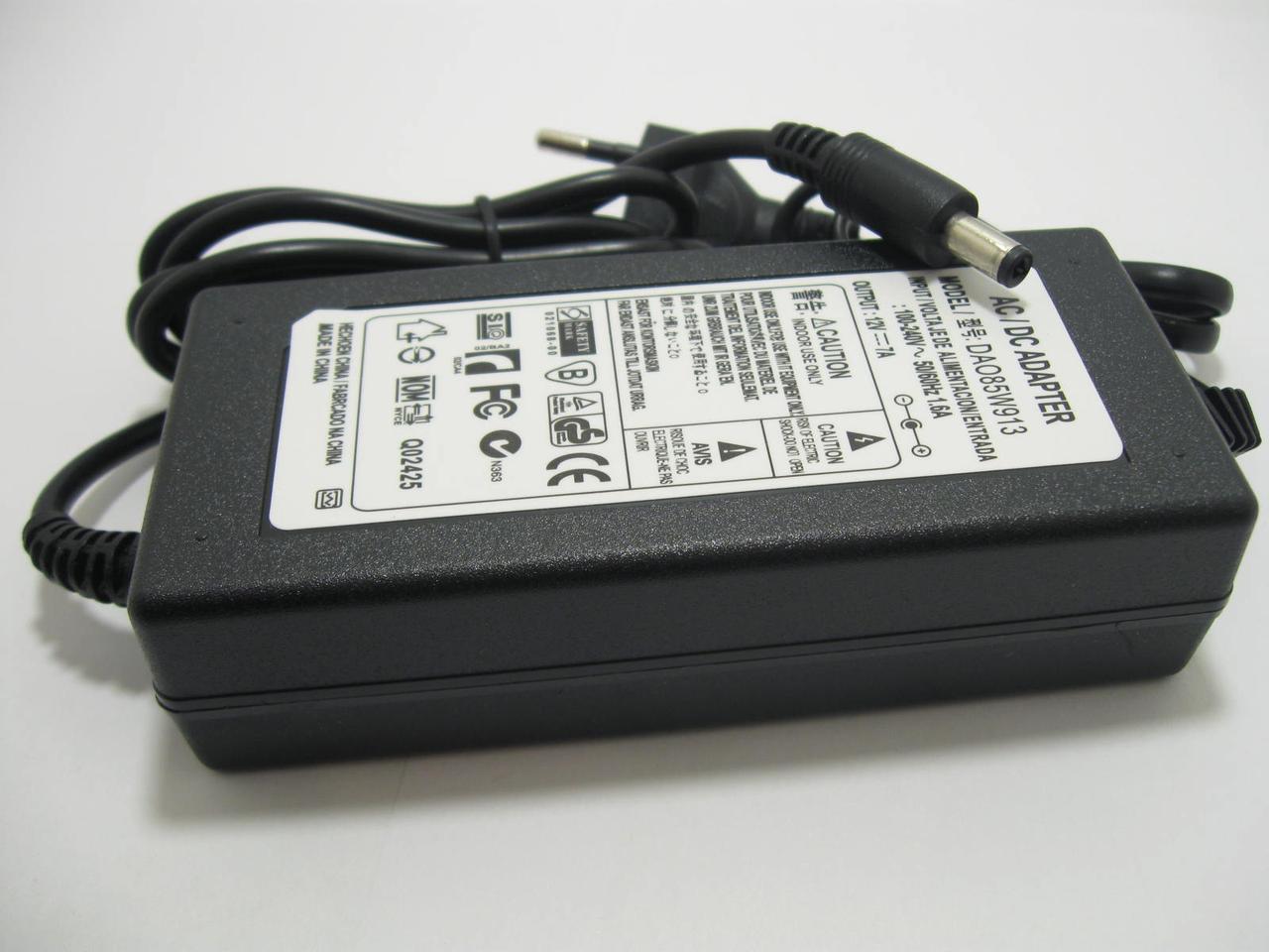 Блок живлення 12V 7A 84W(пластиковий корпус) + кабель