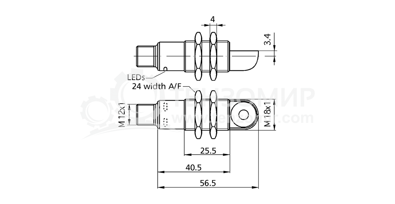 Ультразвуковой датчик с угловой головкой PICO+15/WK - фото 2 - id-p801853214