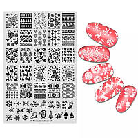 Трафарет для стемпінгу MК01 Новорічний