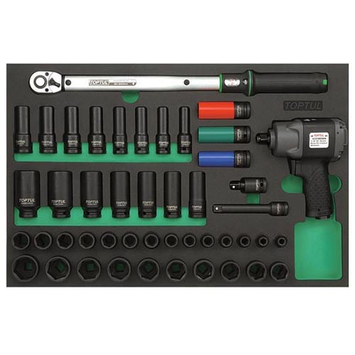 Набір головок, пневмогайковерт, динамометричний ключ TOPTUL GVD4602, фото 1