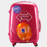 Ударостійка середня валіза Ambassador Classic A8503 Малинова, фото 3