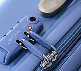 Ударостійка середня валіза Ambassador Classic A8503 Блакитна, фото 4