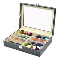 Скринька для окулярів подарункова чорна 8 відділень