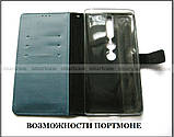 Синій чохол книжка портмоне в шкірі PU для Lenovo phab 2 pro pb2-690m із застібкою від Akabella, фото 4