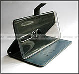 Синій чохол книжка портмоне в шкірі PU для Lenovo phab 2 pro pb2-690m із застібкою від Akabella, фото 6
