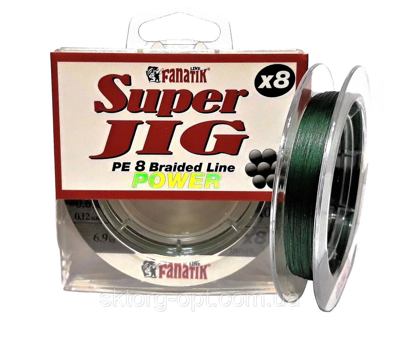 Шнур плетений FANATIK Super Jig PE X8 100 m (#0,6) 0.12 mm 6.9 kg GREEN