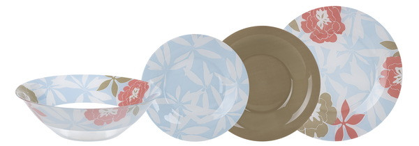 Столовий сервіз Luminarc Peony Floral Blue 19 предметів N6264