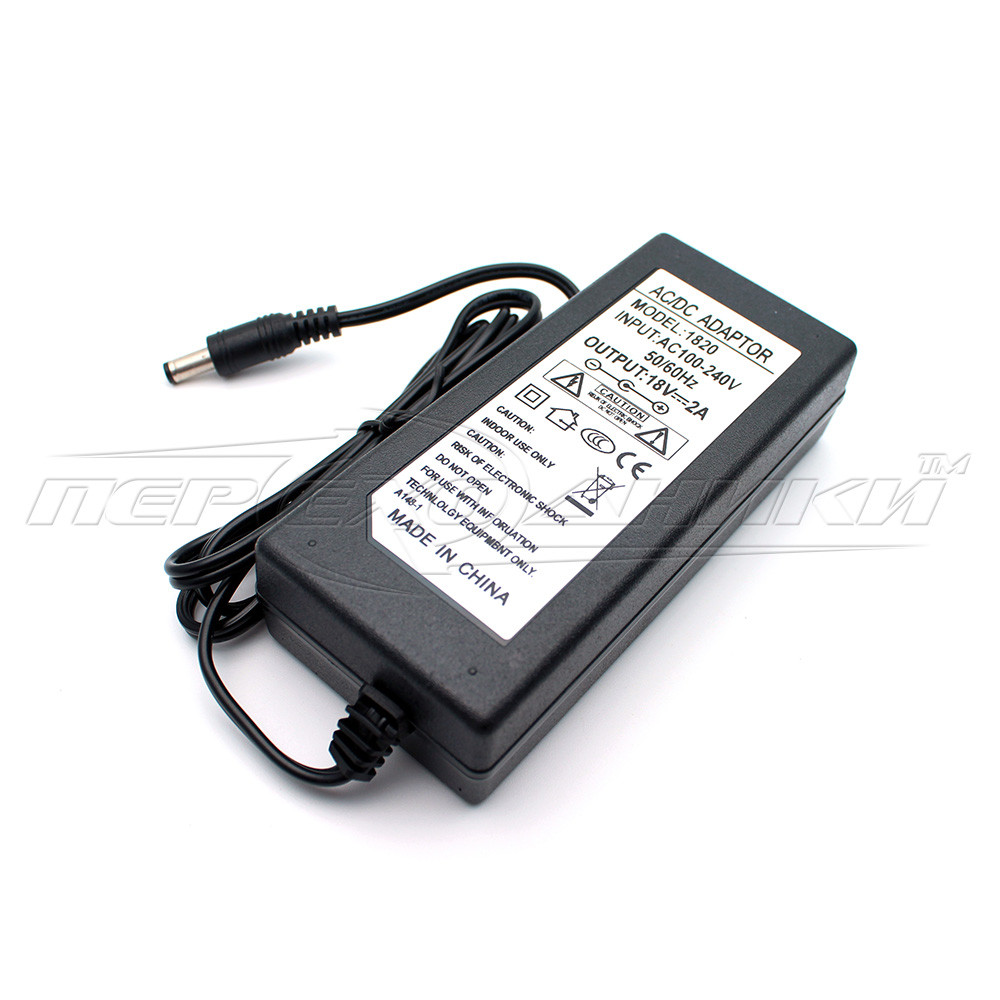 Імпульсний блок живлення 18 V 2 A (36 Вт), штекер 5.5х2.5 мм, 0.9 м