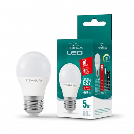 LED лампа TITANUM G45 5W 4100K E27 220V