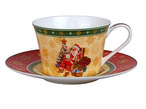 Чашка з блюдцем 180 мл Christmas Lefard