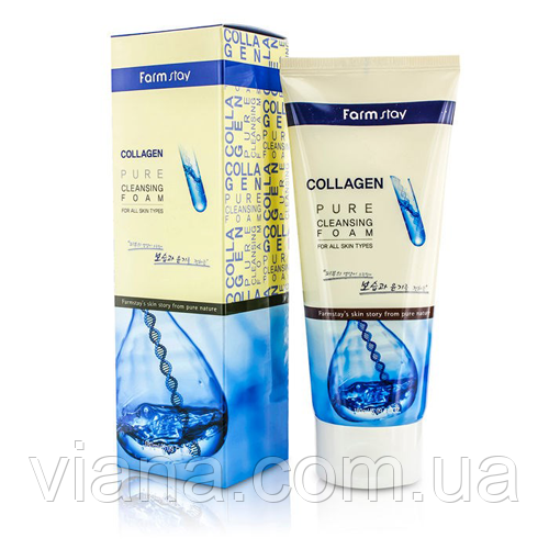 Колагенова пінка для вмивання FarmStay Collagen Pure Cleansing Foam 180 мл