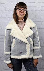 Женская куртка-дубленка в расцветках. БР-19-1018