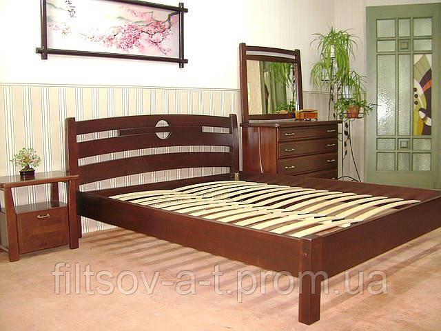 Спальный гарнитур из массива натурального дерева от производителя "Сакура" (двуспальная кровать, 2 тумбочки) - фото 4 - id-p437089106