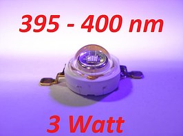 Ультрафіолетовий світлодіод 3 Вт 395-400nm. EPILEDS, UV. 80-90 lm