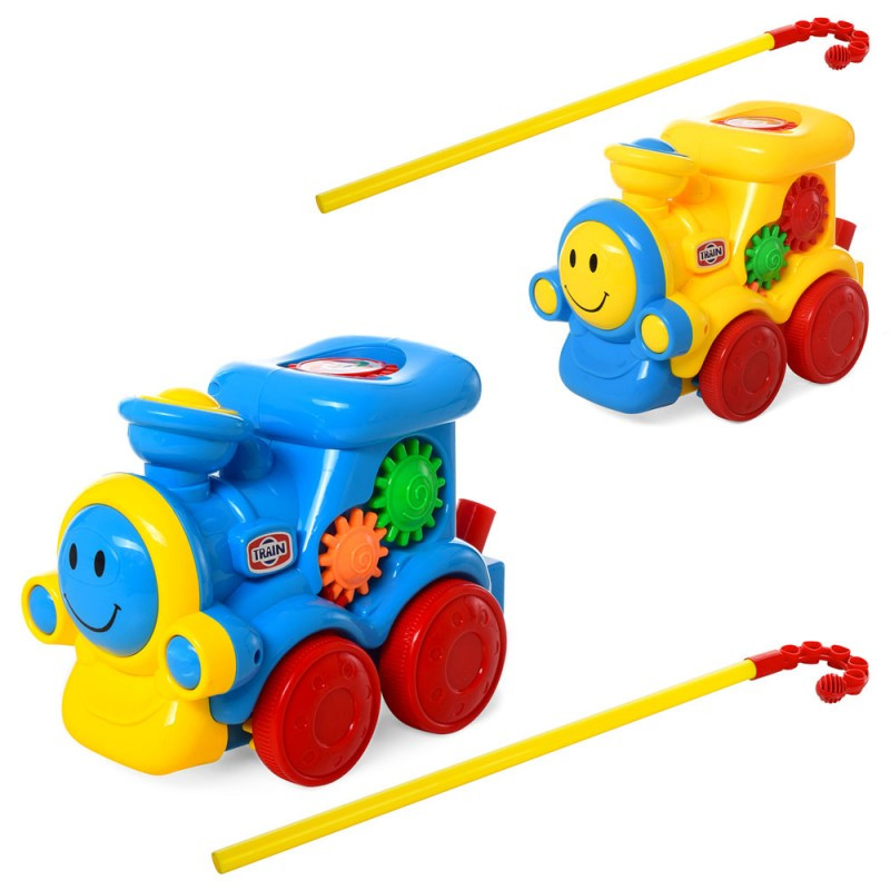 Каталка паровозик, на палці, мікс кольорів, 0373