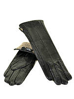 Кожаные женские перчатки МариClassic на шерсти(сетка) оптом 33см
