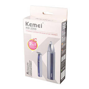 Тример для носа та вух, окантовка 2в1 KEMEI KM-3300, фото 4