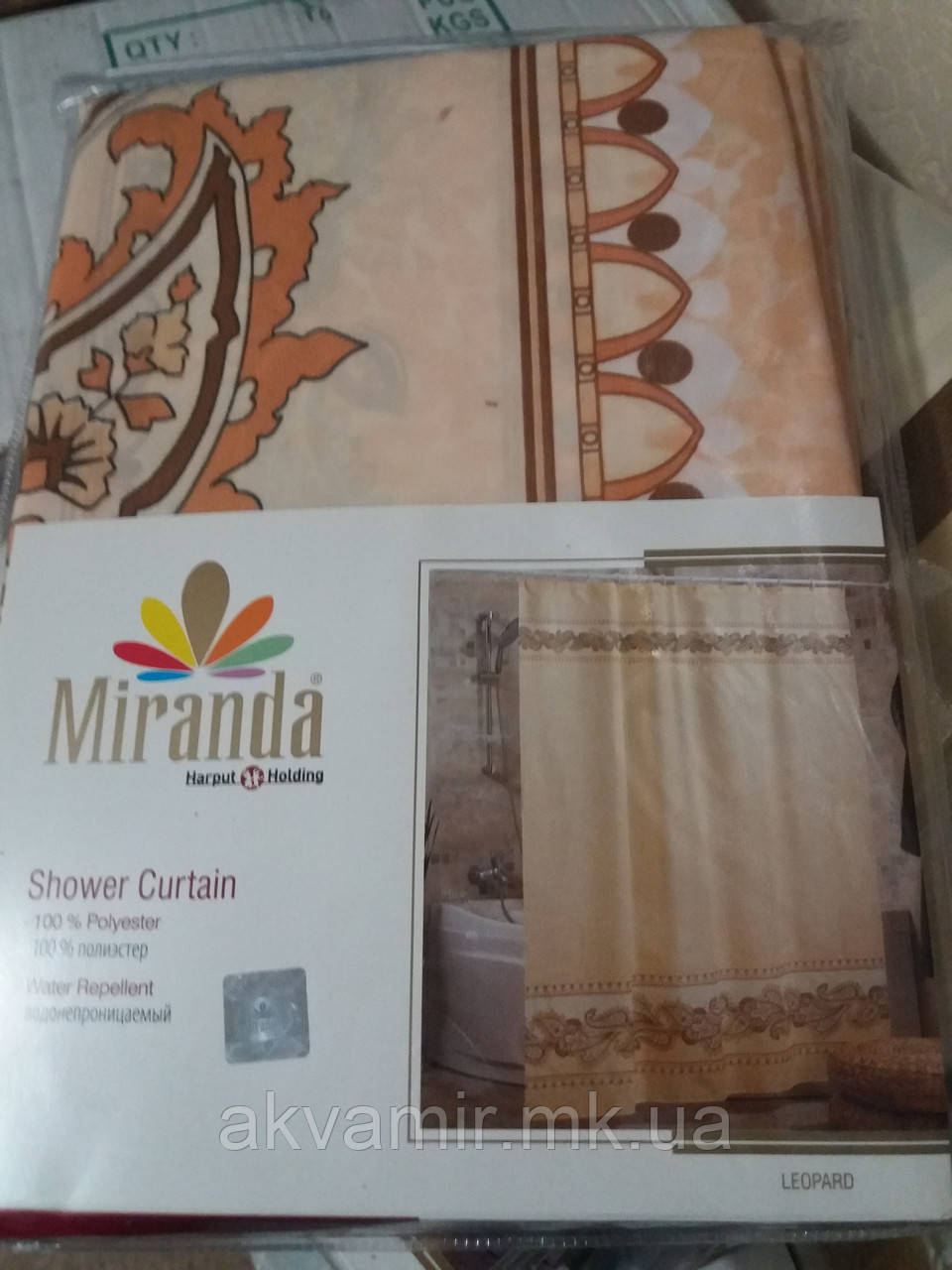 Штора для ванної Miranda LEOPARD (Туреччина) 180х200 см бежева