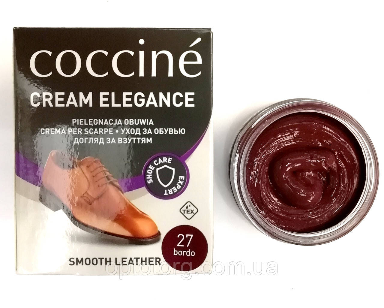 Крем Бордо Кочині Coccine для гладкої шкіри з губкою 50мл