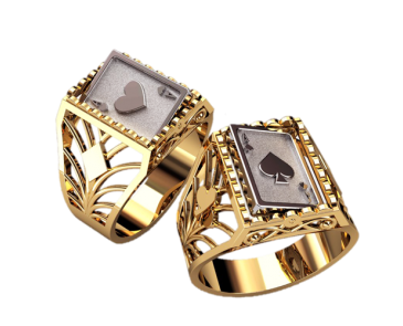 Масті, Туз чирва і Туз пік, кільце, перстень, печатка з обертовим щитком.