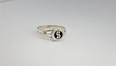 Долар і євро з обертовим щитком, кільце перстінь печатка, фото 2