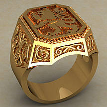 Кільце перстень печатка Герольдичний лев, фото 3
