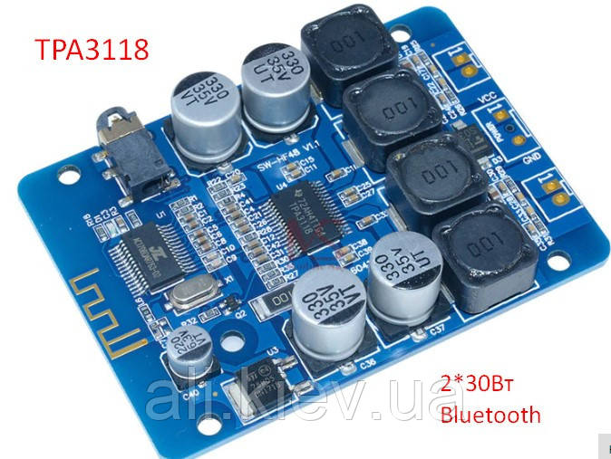 Підсилювач звуку D-клас TPA3118 2*30Вт AUX Bluetooth