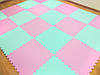 М'яка підлога килимок-пазл Eva-Line "Веселка" бірюзовий-рожевий (20 пазлів, 5 кв. м) 1 сорт, фото 5