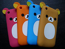 Силіконовий чохол "Ведмедик Rilakkuma" iphone 3/3S коричневий або оранжевий