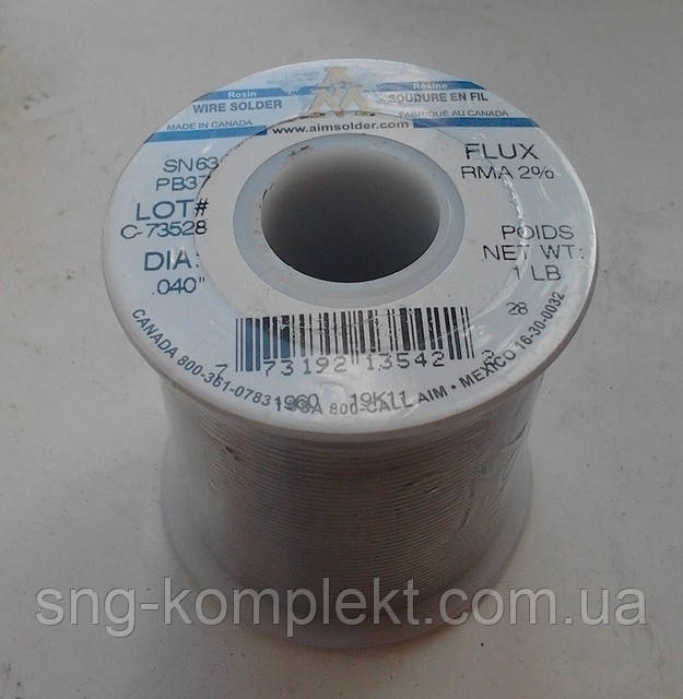 Припій Sn63/Pb37-1мм
RMA 2% (AIM Solder), фото 1