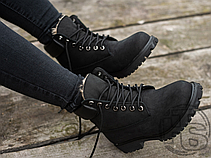 Жіночі черевики Timberland Classic Black Boots Winter (з хутром), фото 3