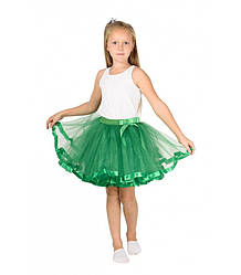 Зелена фатиновая спідниця-пачка для дівчаток від 5 до 7 років (33 см), дитяча спідничка з фатину з підкладкою