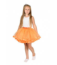 Оранжевая фатиновая юбка-пачка для девочек от 5 до 7 лет (33 см), детская юбочка из фатина с подкладкой