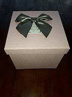 Коробки-куб подарункові рожеві з бантиком 